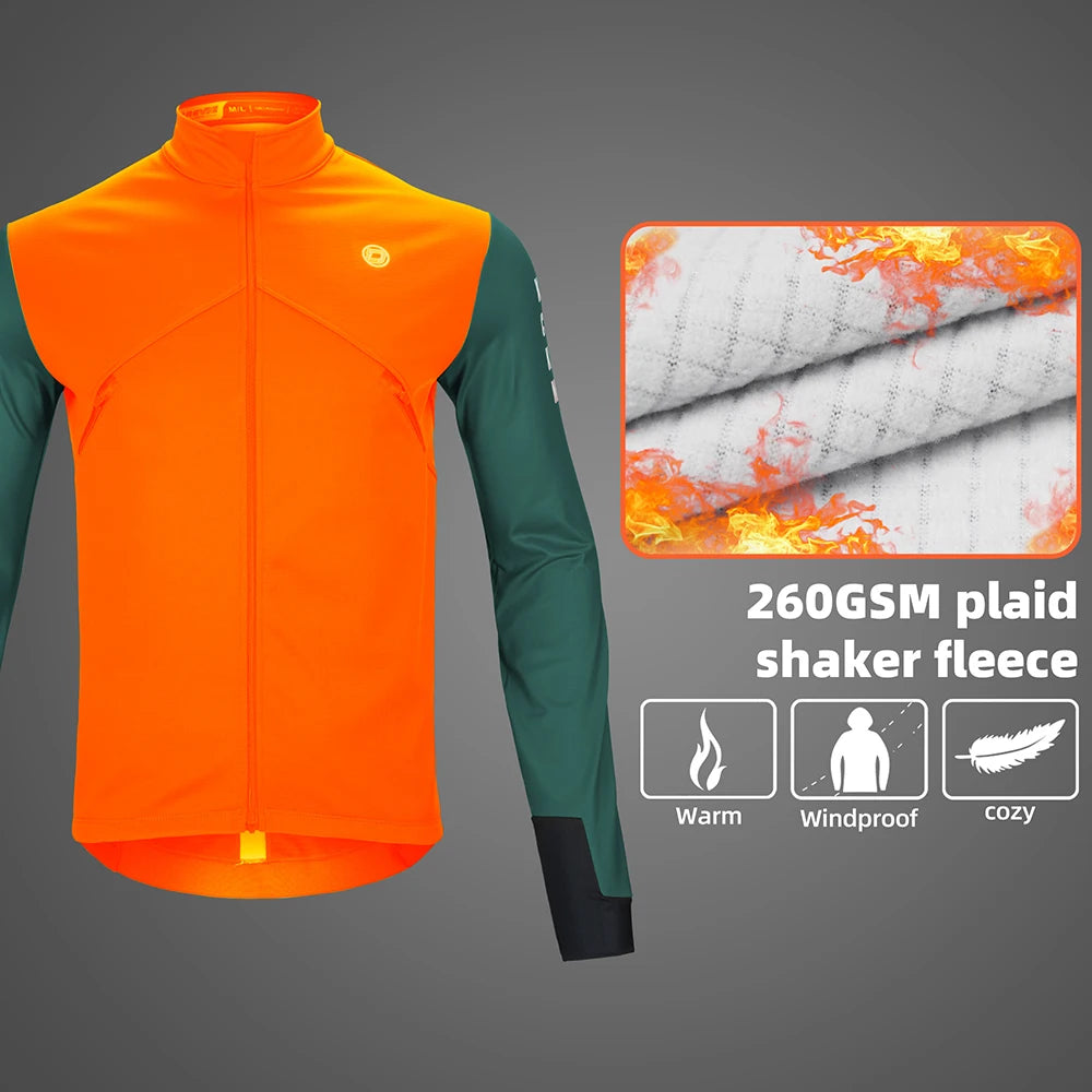 DAREVIE Cycling Men's Jacket WindProof Fleece Pro Cycling Jackets Longsleeve Warm Soft Brushed Pro Breathable Bicycle Clothing