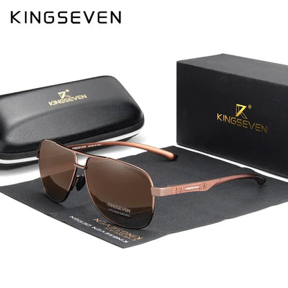 Polarized Aluminum Sunglasses Men - UV400 HD Pilot Eyewear with Night Vision Technology