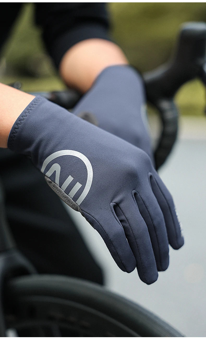 INBIKE 2024 Cycling Gloves Gel Padded for Men Autumn Winter Fleece Road Bike Gloves MTB Full Finger Touchscreen Bike Accessories