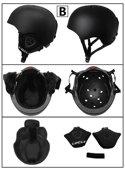 LOCLE Men Skiing Helmet Children Women Ultralight Extreme Sports Skateboard Snowboard Helmet Snowmobile Motorcycle Helmet
