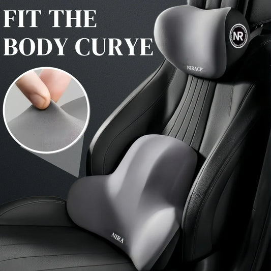 Car Neck Pillow Memory Foam Protective Lumbar Support Backrest Relieves Pressure Breathable Car Headrest Pillow Car Assesories