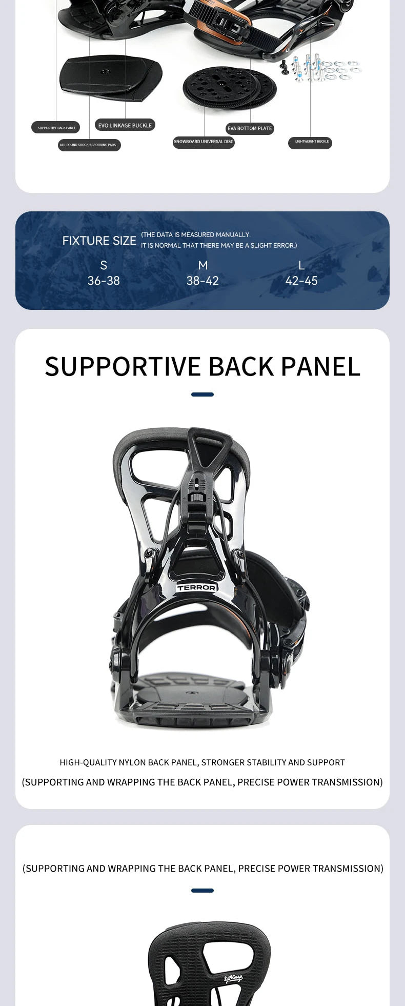 LILKINGS L1 Snowboard Bindings Quick Step-in SP System EVA Shock Absorption Leather Straps for Beginner Intermediate Riders