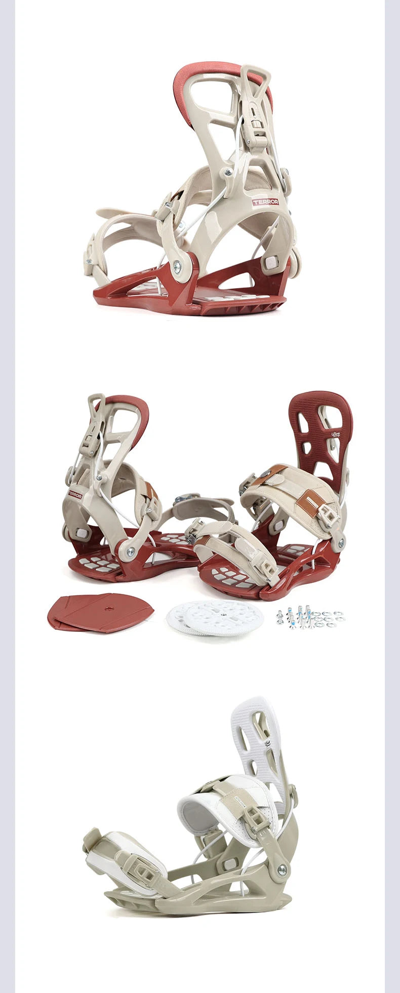LILKINGS L1 Snowboard Bindings Quick Step-in SP System EVA Shock Absorption Leather Straps for Beginner Intermediate Riders