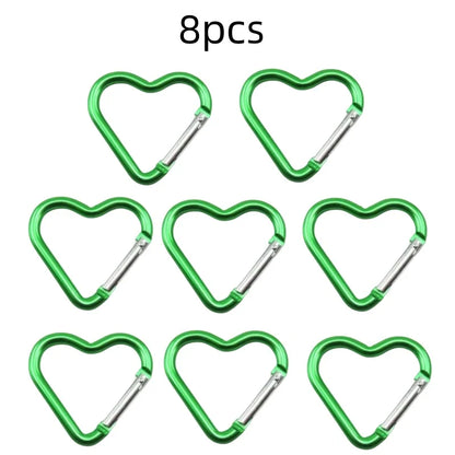 Outdoor Carabiner Heart Shape Keychain Clip Aluminum Alloy Rings Climbing Clips Spring Snap Hook Carabiner Durable