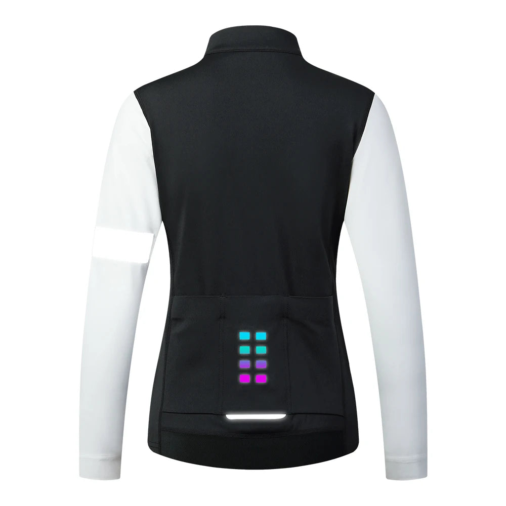 WOSAWE Women's Winter Thermal Fleece Cycling Jersey Long Sleeve Bike Jacket for Riding & Gym Ropa Ciclismo Clothings