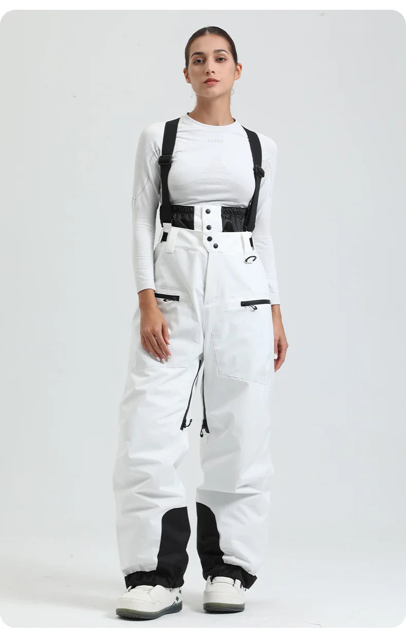 New Unisex Ski Pants Women Windproof Waterproof Snow Strides Warm Breathable Thickened Winter Outdoor Snowboarding Trousers