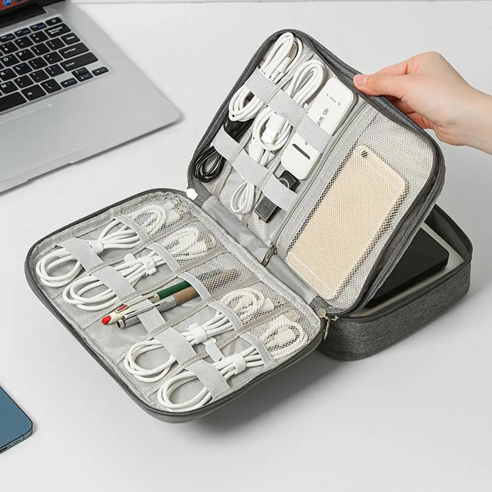 Electronics Organizer Travel Case Compact Waterproof Electronics Organizer Case Travel Essentials Cable Storage Bag For Mini