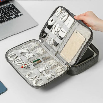 Electronics Organizer Travel Case Compact Waterproof Electronics Organizer Case Travel Essentials Cable Storage Bag For Mini