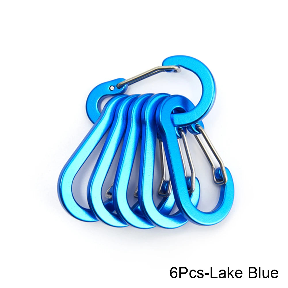 6/12pcs Outdoor Camping Multi Tool Mountaineering Buckle Steel Small Carabiner Clips Fishing Climbing Acessories Dropshipping