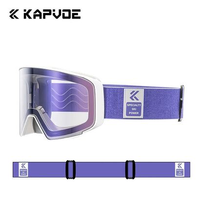 Kapvoe Photochromic Ski Goggles Magnetic Anti-Fog Lenses UV400 Protection Men Women Ski Goggles Winter Sports Eyewear