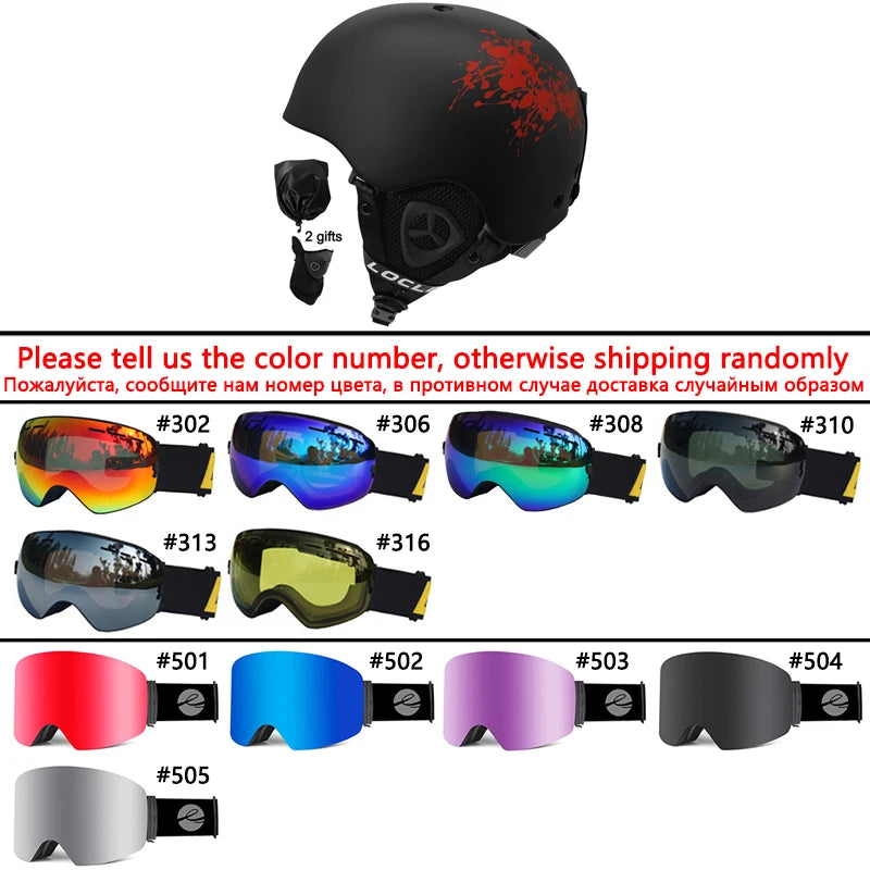 LOCLE Ski Helmet Men Women Integrally-molded Children Kids Skiing Helmet Skateboard Ski Snowboard Motorcycle Snowmobile Helmet