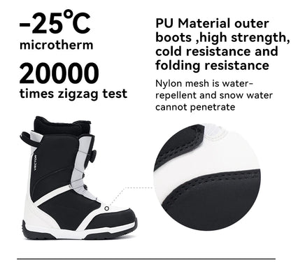 VECTOR Professional Women Man Ski Shoes Warm Waterproof Snowboard Boots Non-slip Leather Breathable Snow Boots Equipment