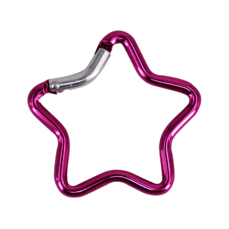 Aluminum Alloy Outdoor Star Shaped Spring Locking Carabiner Clip Keychains for Backpack Camping Hiking Traveling