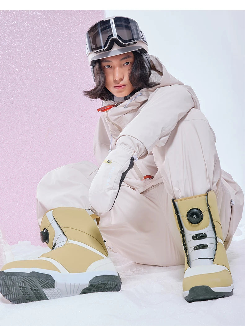 VECTOR Professional Women Man Ski Shoes Warm Waterproof Snowboard Boots Non-slip Leather Breathable Snow Boots Equipment