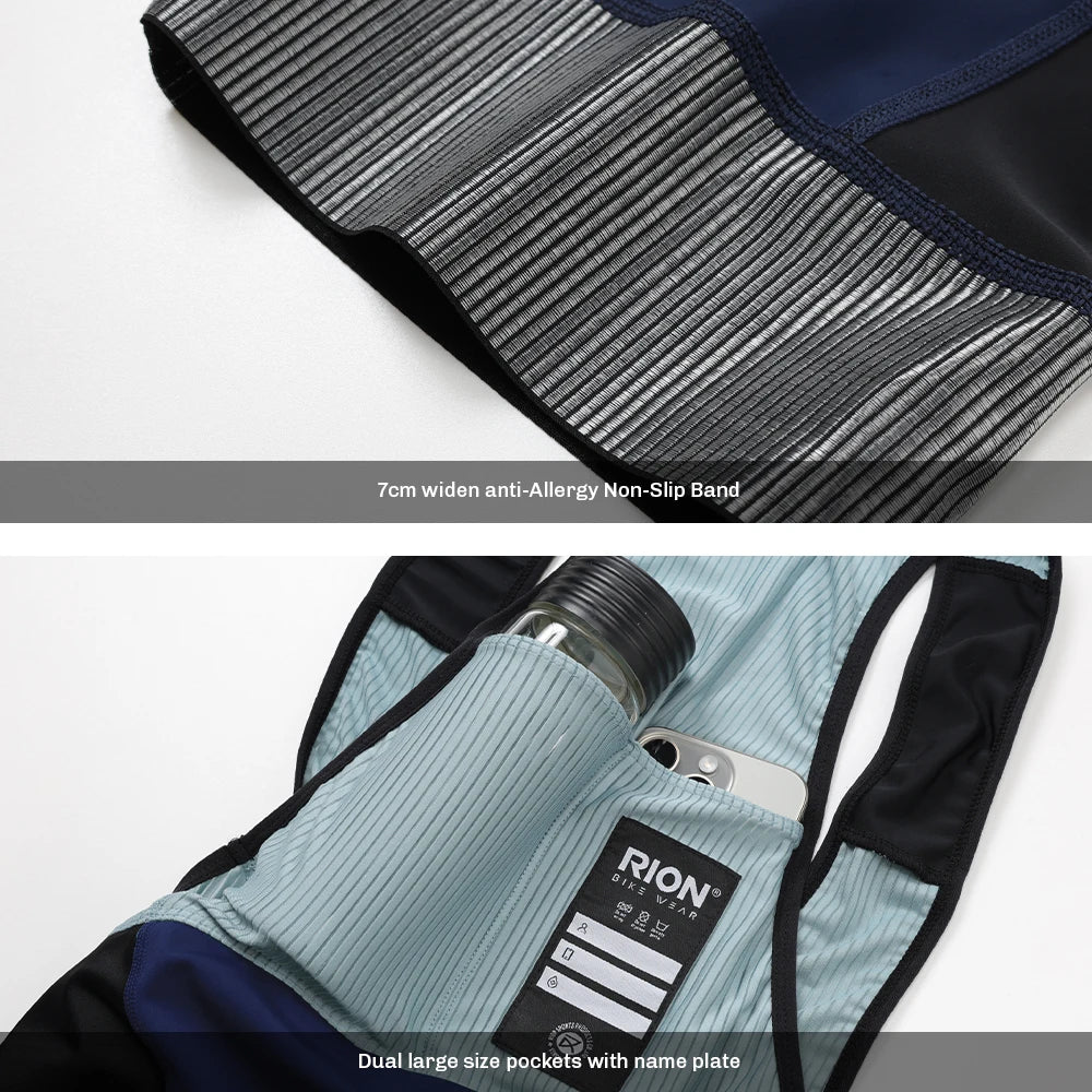 RION Cycling Bib Shorts Men Mountain Bike MTB Padded Tights Bicycle Clothes Pro Male Bibs Dolomiti 8H Long Distance Road Riding