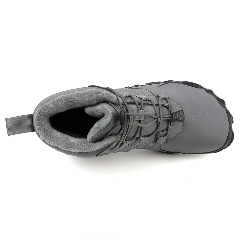 Men's Ski Shoes Snow Boots High Top Outdoor Hiking Cotton Shoes Waterproof Warm Non-slip Wear-resistant Work Boots Size 36-47