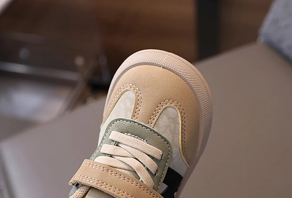PU Leather Children Shoes Designers Kid's Sneakers Ergonomics Soft-soled Girl's Sneakers Anti-slippery Sport Shoes Toddler Shoes