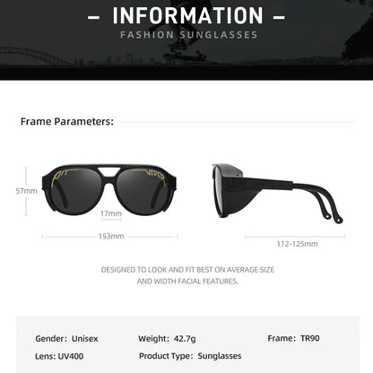 Pit Viper Steampunk Cycling Sunglasses Adult UV400 Men Women Designer Steam Punk Eyewear Vintage Sun Glasses Retro Goggles