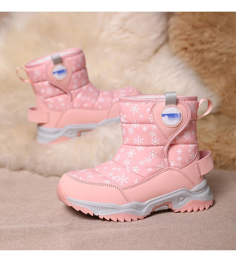 Hot Sell Girls Boots Children Snow Boots For Boys Fashion Sneakers Winter Kids Warm Snow Boots Sport Fashion Leather Shoes