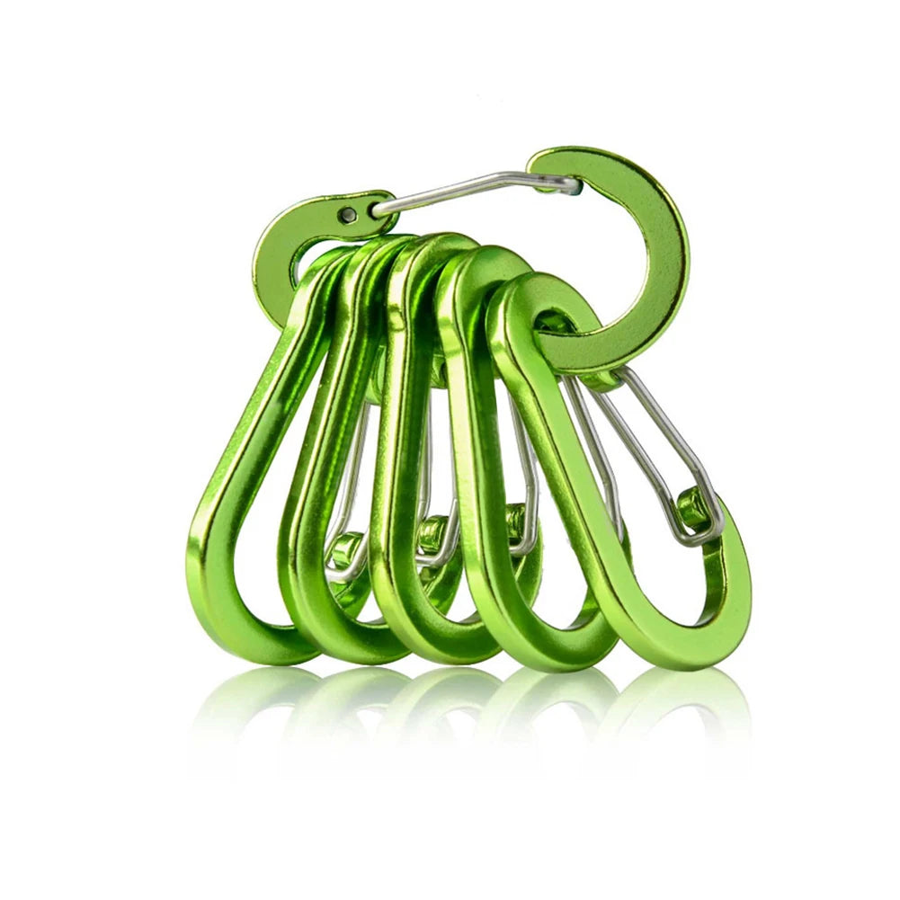 6/12pcs Outdoor Camping Multi Tool Mountaineering Buckle Steel Small Carabiner Clips Fishing Climbing Acessories Dropshipping