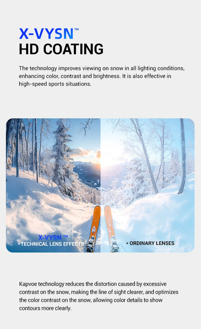 Kapvoe Photochromic Snow Goggles Men Ski Goggles Snowboard Anti-Fog Mask for Women UV400 Protection Glasses Snowmobile Winter