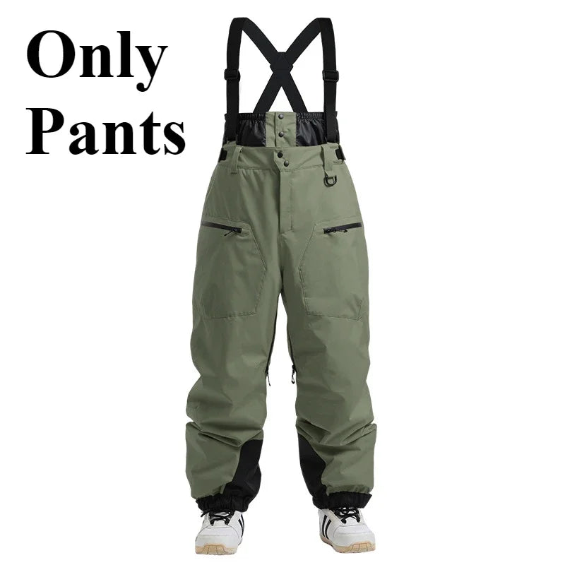 Loose Windproof Skiing Pants Thickening Warm Ski Overalls Men Winter New Snow Clothes Waterproof Pant Outdoor Snowboard Trousers