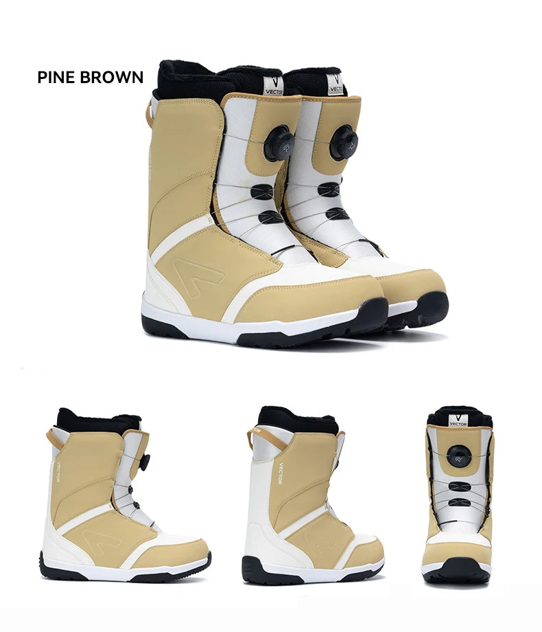 VECTOR Professional Women Man Ski Shoes Warm Waterproof Snowboard Boots Non-slip Leather Breathable Snow Boots Equipment