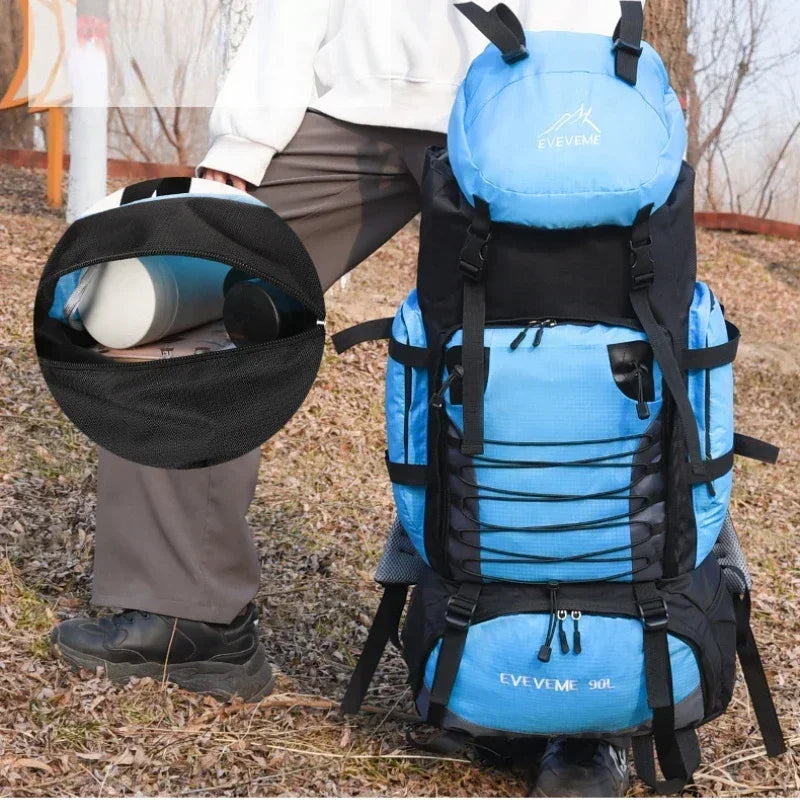 90L Large Capacity Travel Backpack Men Women Camping Hiking Climbing Mountaineering Bags Outdoor Sports Shoulder Rucksack