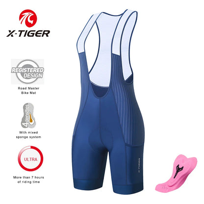 X-Tiger Women Pro Cycling Bib Shorts Summer Laika MTB Road Bicycle Shorts Women's Cycling Suspenders With ST-MULTI cushion