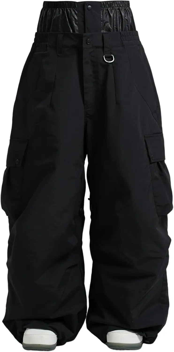 GSOU SNOW Super Baggy Snowboard Pants Men Waterproof Windproof Sports Clothes Insulated Loose Fit Ski Trousers for Cold Weather