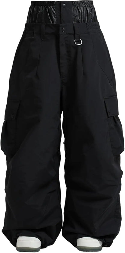 GSOU SNOW Super Baggy Snowboard Pants Men Waterproof Windproof Sports Clothes Insulated Loose Fit Ski Trousers for Cold Weather