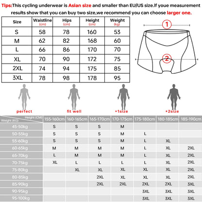 X-TIGER Men's Cycling Underwear with 5D Gel Cushioned MTB Boxer Cycling Shorts Road Cycling Underwear Cycling Equipment