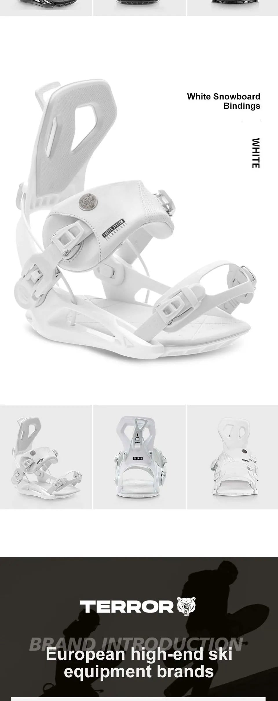 TERROR FS630 Step-In Snowboard Bindings Men Women 3D Highback EVA Shock Absorption Freestyle All-Mountain Quick Entry