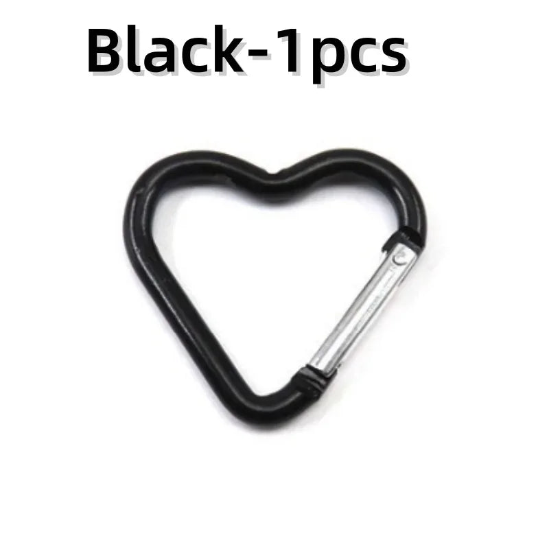 Outdoor Carabiner Heart Shape Keychain Clip Aluminum Alloy Rings Climbing Clips Spring Snap Hook Carabiner Durable