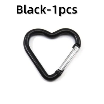 Outdoor Carabiner Heart Shape Keychain Clip Aluminum Alloy Rings Climbing Clips Spring Snap Hook Carabiner Durable
