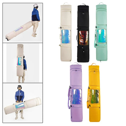 Ski Bag Snowboard Bag Wheeled Carrier Bag Carry Case Snowboard Backpack Ski Equipment Bag for Winter Sports Outdoor Skiing
