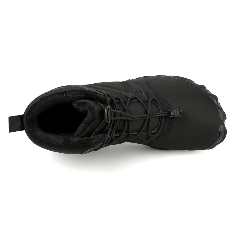 Men's Ski Shoes Snow Boots High Top Outdoor Hiking Cotton Shoes Waterproof Warm Non-slip Wear-resistant Work Boots Size 36-47