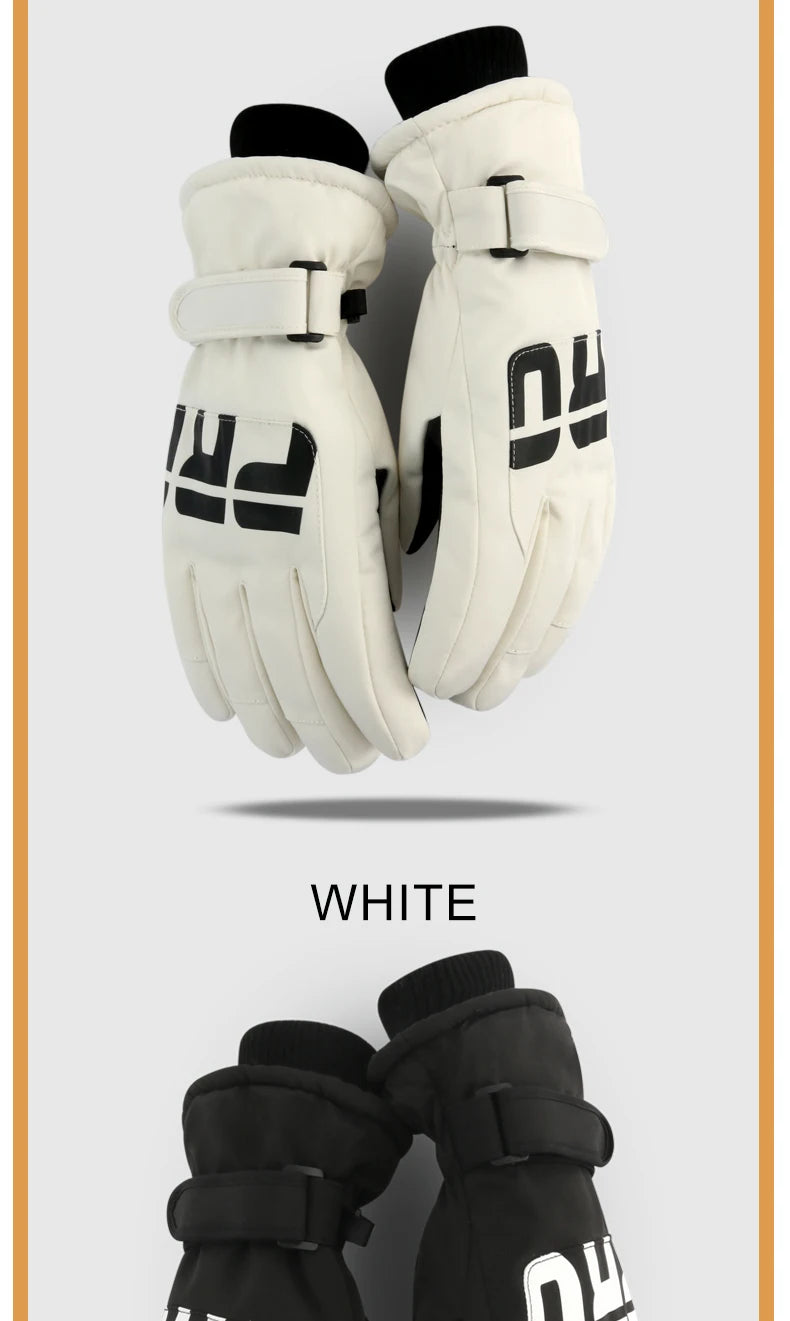 Waterproof ski gloves for women, warm and windproof for men, with added insulation and thickness. Suitable for cycling, outdoor