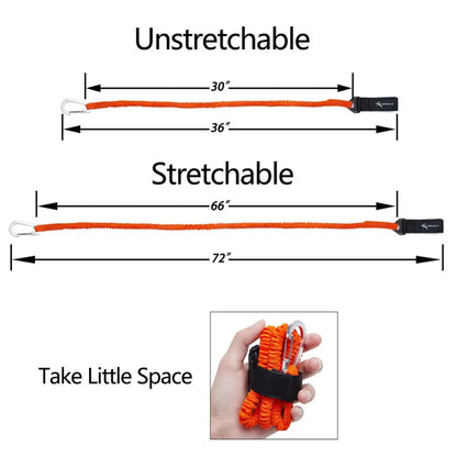 Kayak Paddle Leash Wear-resistant Kayak Canoe Stretchable Kayak Paddle Camping Tent Leash Adjustable Paddle Holder Tool Lanyard