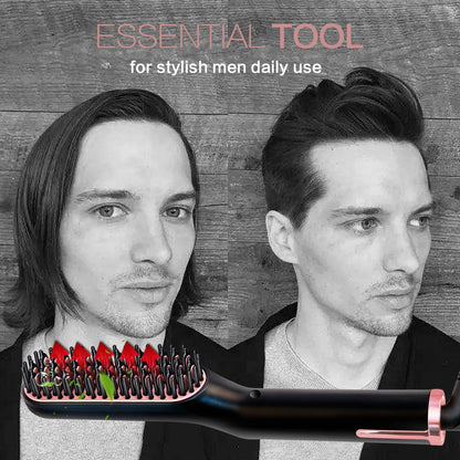 Men's Electric Beard Straightener Negative Ion Hair Straightening Brush Hair Straightener Wet & Dry Quick Styler
