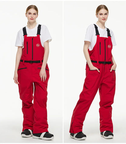 Men Women Ski Pants Winter Windproof Waterproof Reflective Warm Breathable Ski Overalls Pants Female Male Loose Snowboard Pants