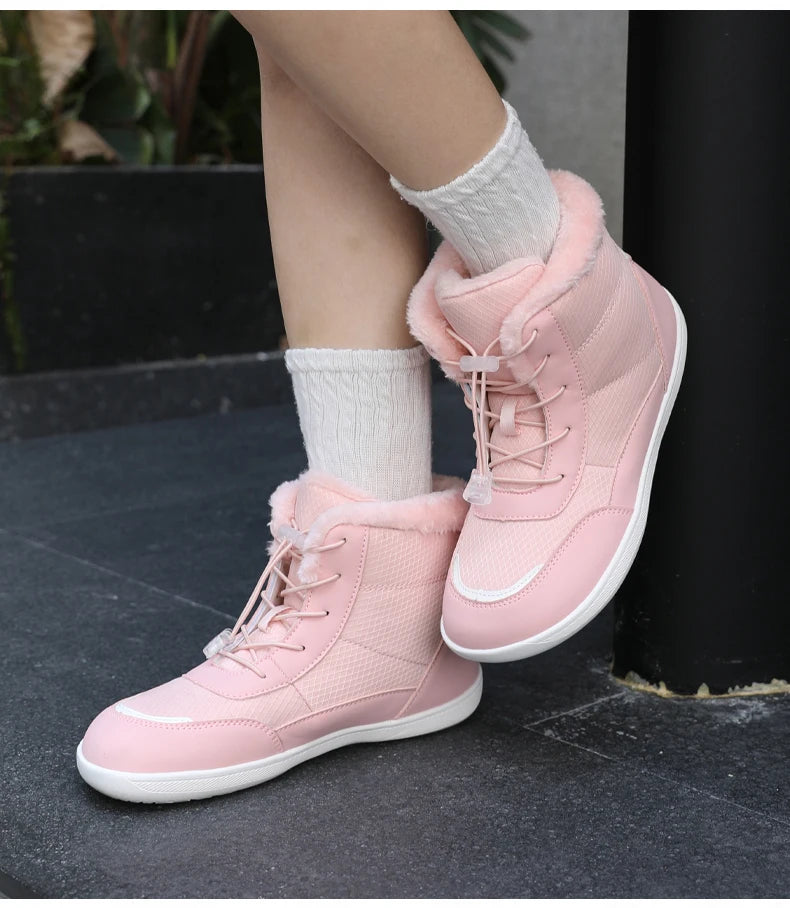 Clearance_2024 women's barefoot snow boots warm snow boots outdoor hiking shoes winter fur ankle boots women's boot Barefoot Ank