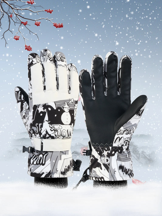 Winter Warm Ski Gloves Outdoor Cycling Gloves Thicken Thermal Waterproof Touch Screen Windproof Warm Sports Gloves Snowboarding