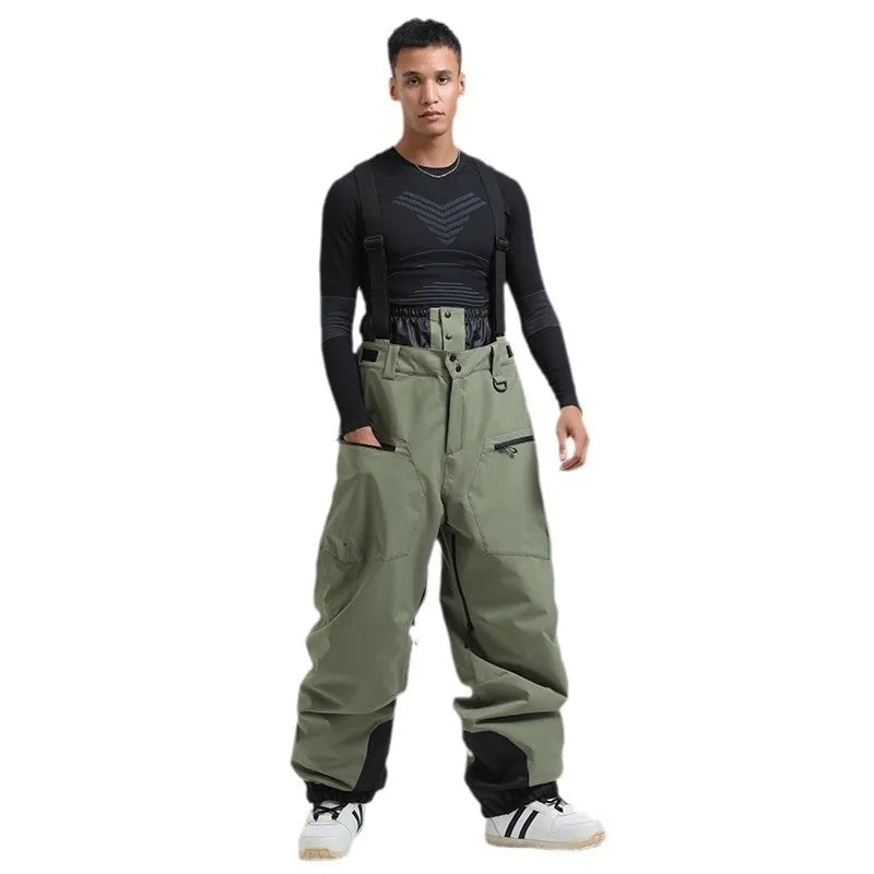 Loose Windproof Skiing Pants Thickening Warm Ski Overalls Men Winter New Snow Clothes Waterproof Pant Outdoor Snowboard Trousers