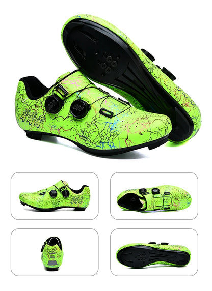 New Professional Cycling Shoes Men Locking Booster Shoes Breathable Double Knob Buckle Women SPD Hard-Soled Road Cycling Shoes