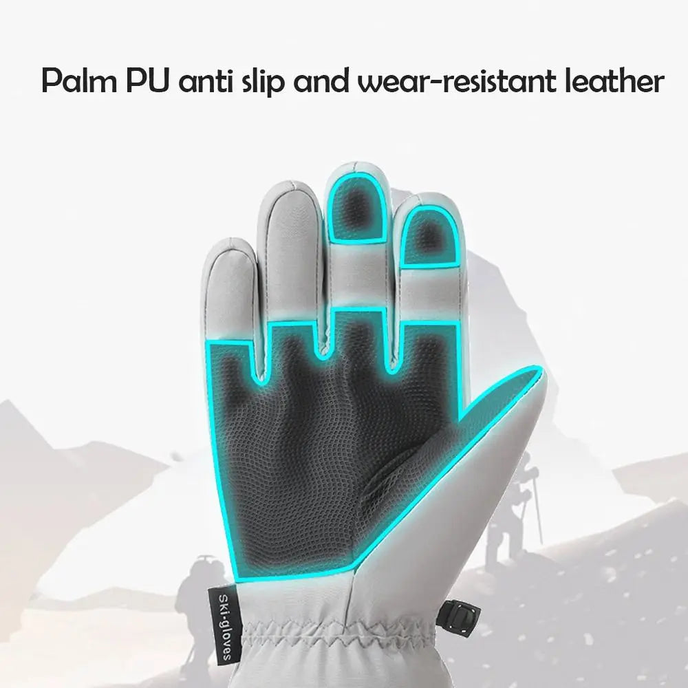 Winter Snowboard Ski Gloves Non-slip Touch Screen Waterproof Motorcycle Cycling Plush Warm Riding Gloves High-quality