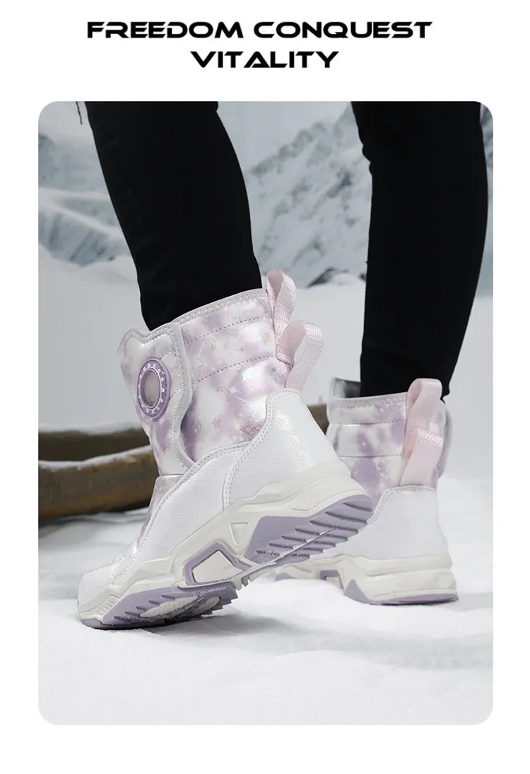 Winter Children's Cotton Shoes Anti-Slip Ice Claw High-Top Waterproof Fleece-Lined Snow Boots for Girls And Boys Hot Sale Of The