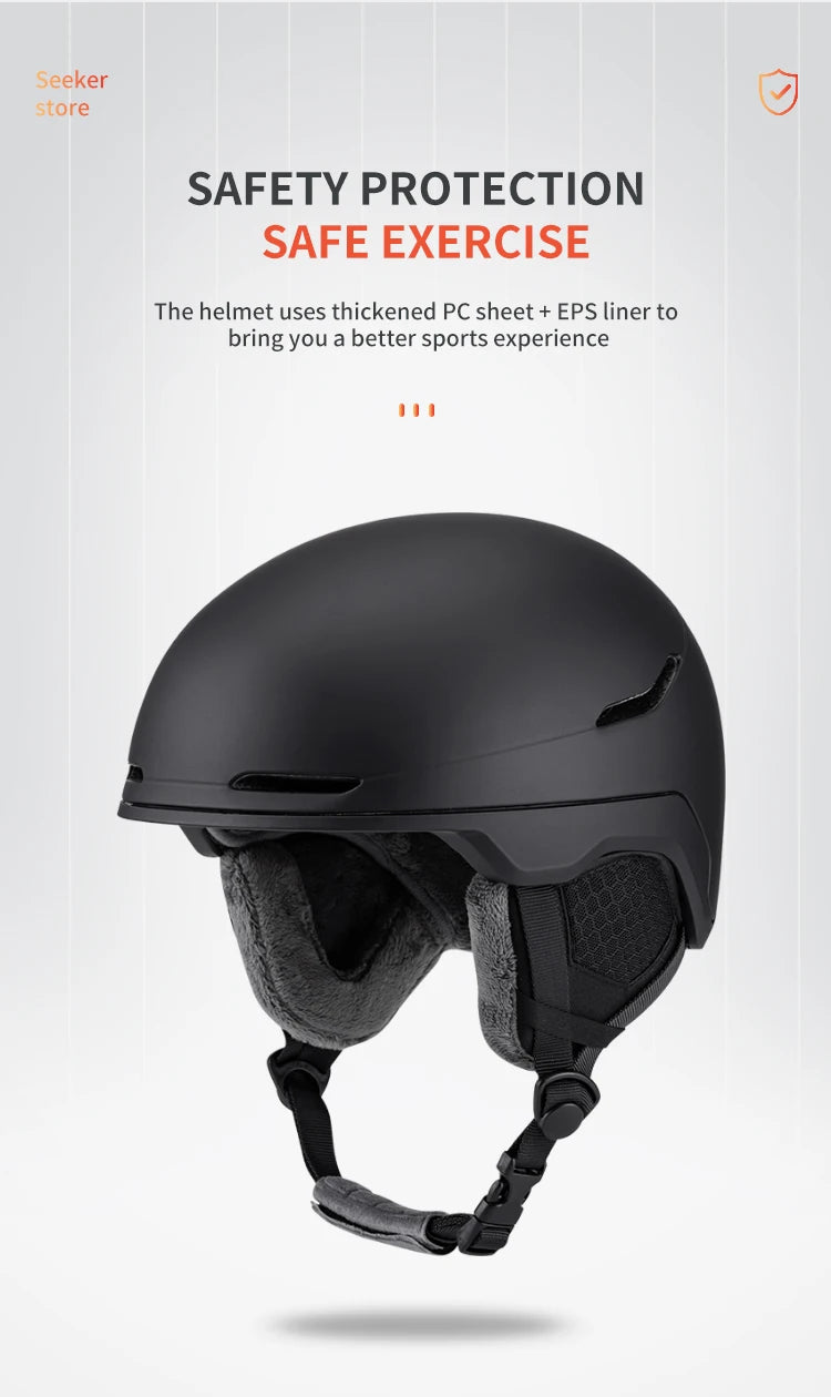 Seeker Winter Ski Helmet One-piece Adult Children Universal Snow Helmet Skating Ski Snowboard Outdoor Sports Safety Helmets