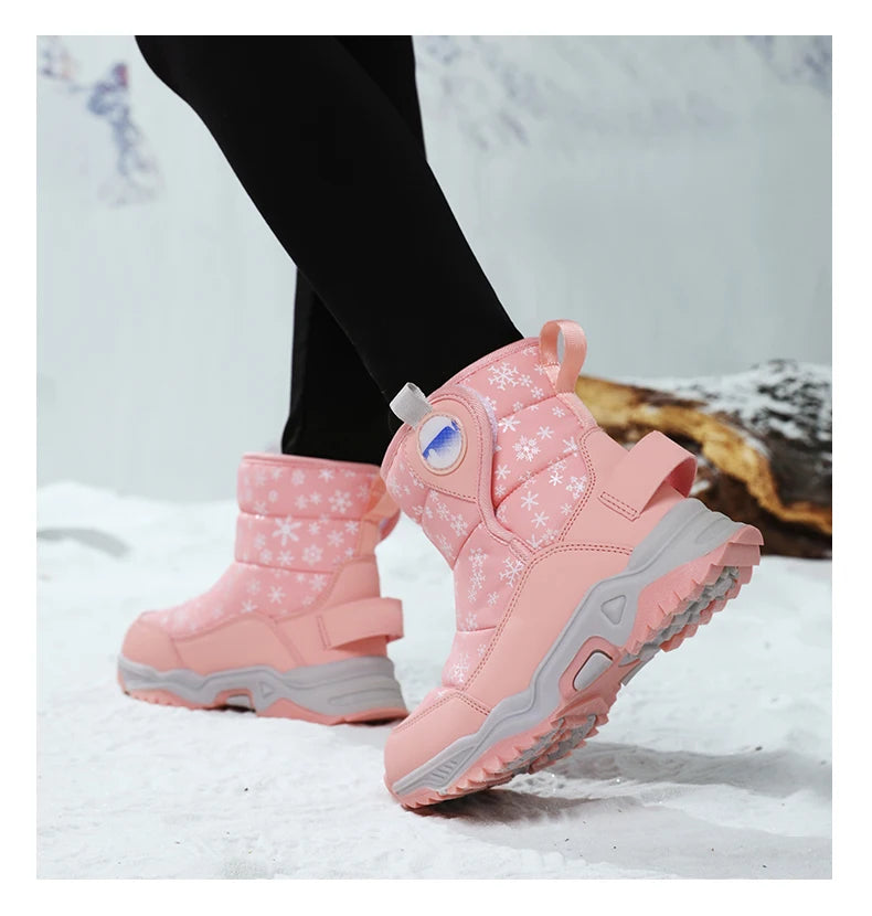 Hot Sell Girls Boots Children Snow Boots For Boys Fashion Sneakers Winter Kids Warm Snow Boots Sport Fashion Leather Shoes
