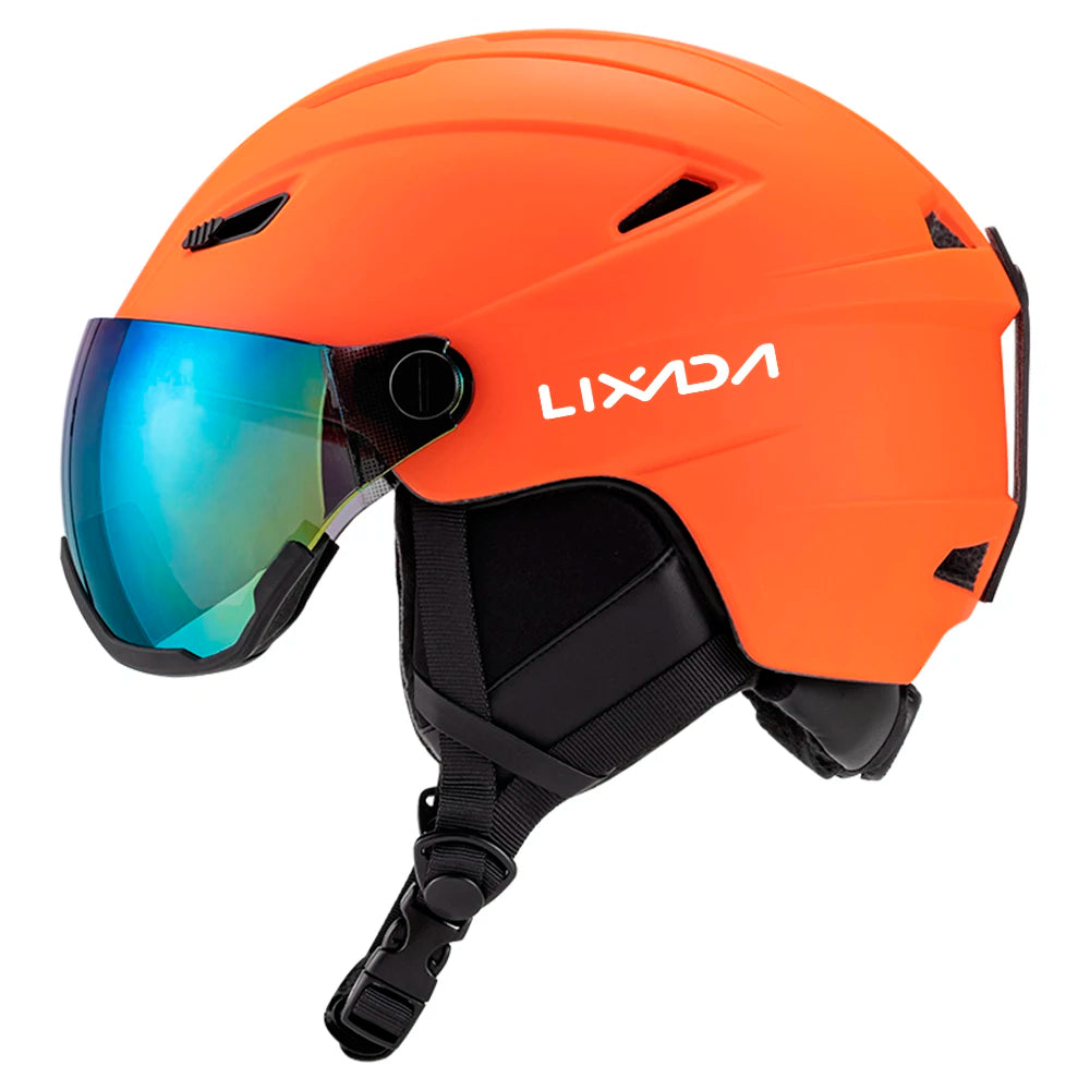 Integrated Ski Helmet Men and Women Snowboard Helmet with Removable Visor Goggles